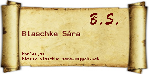 Blaschke Sára névjegykártya